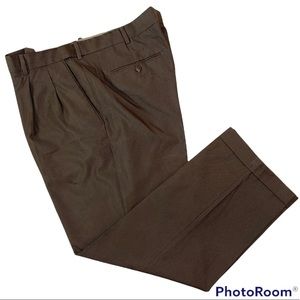 Croft & Barrow Brown Pleat Front Dress Pants 40 X 32